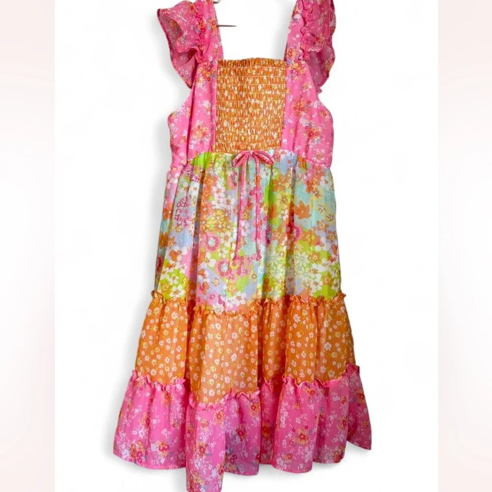 Jona Michelle Girls Size 8‎ Pink Floral Summer Spring Vacation Dress